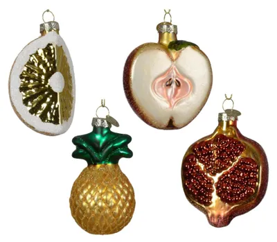 Immagine prodotto di Decoris Ciondolo natalizio in vetro a forma di frutta 7 cm