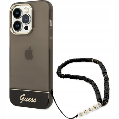 Produktbild von Guess Translucent Pearl Strap - iPhone 14 Pro Max Hülle (Schwarz)