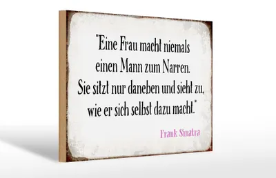 Produktbild von Holzschild Spruch 30x20cm Frau macht nie Mann zum Narren