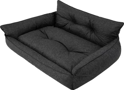 Produktbild von PillowPrim Hundebett Haustierbett Liegen Hundekissen Gesteppt Bett Hundeliege Hundematratze Sofa Tierbett Hundesofa Matratze, XXL - 106x80 cm, Schwarz