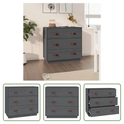 Obrázek produktu pro The Living Store Příborník Grau 80x40x75 cm Massivholz Kiefer