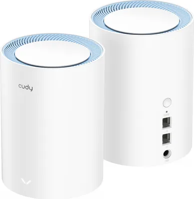 Zdjęcie produktu dla Cudy AC1200 Mesh Wi-Fi System, M1200 2.0, 2-Pack, Biały, Wewnętrzny, System siatki, System, Antena dookólna, 150 m²