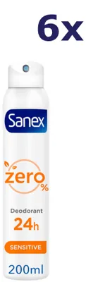 Produktbild von 6x Sanex Deo Spray 200 ml Zero% Sensitive Skin
