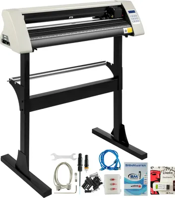 Obrázok produktu pre SucceBuy Vinyl Cutter, 28-palcový vinylový plotter, 720 mm posuv papiera, stabilný podlahový stojan, presný rezací stroj na papier, biely