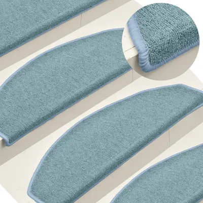 Immagine prodotto di The Living Store Tappetini per scale 15 pz. Blu 65x24x4 cm