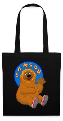 Produktbild von Spreadshirt Sesamstraße Samson Stoffbeutel, One size, Schwarz