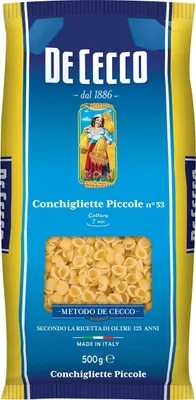 Produktbild von 10x Pasta De Cecco 100% Italienisch Conchigliette Piccole n. 53 Nudeln 500g