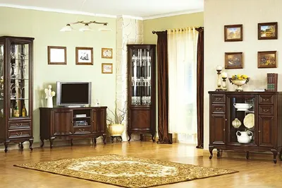 Produktbild von 4tlg Wohnzimmer Möbel Set Italienischer Stil Kommode Vitrine RTV Chippendale