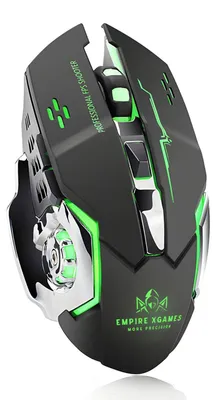 Produktbild von EXG X8 Kabellose Gaming Maus 2400 MHz Funkmaus mit 6 Tasten 2400 DPI Wiederaufladbar RGB Beleuchtung Ergonomisch für Rechtshänder Schwarz