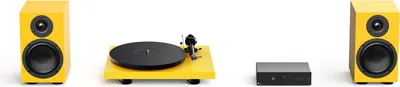 Produktbild von Pro-Ject Colourful Audio System 2, Audio-Plattenspieler mit Riemenantrieb, Manuell, Gelb, MDF-Platten, 33,45 RPM, DC-Motor