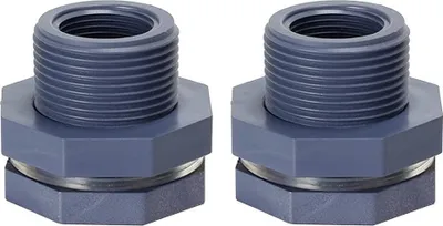 Produktbild von 2pcs PVC 3/4 -Zoll -Gewinde Wassertank mit Triebwerksanpassungsadapter mit Dichtungsdichtung