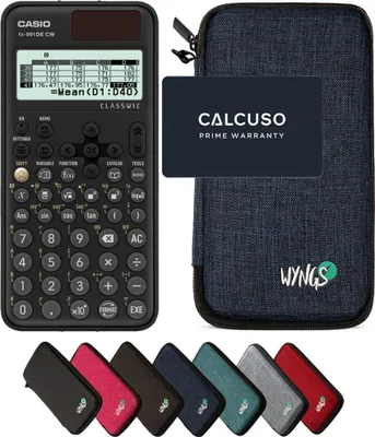 Produktbild von Casio fx-991DE CW ClassWiz inkl. WYNGS Schutztasche Blau - Wissenschaftlicher Taschenrechner - Basic Set