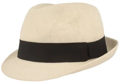 Luftiger grobmaschiger Papier Trilby von Hut-Breiter in weiß