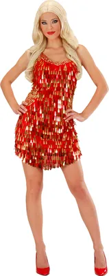 Produktbild von PAILETTENKLEID ROT-GOLD  Gr. M