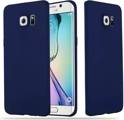 Produktbild von Cadorabo Hülle für Samsung Galaxy S6 EDGE Schutzhülle in Blau Handyhülle TPU Silikon Etui Case Cover