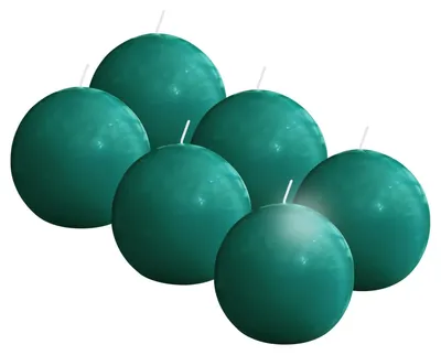 Produktbild von Bolsius Essentials - Glatte Kugelkerze - Grün - Glänzend - 7cm - 6 Stück - 16 St
