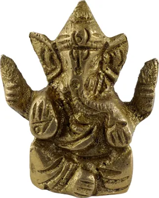Produktbild von Figur in Messing Ganesha gold klein Deko Glücksbringer