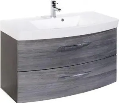 Productafbeelding van Onderkast voor wastafel, 100 cm, met wastafel van mineraalcomposiet, model FLORIDA