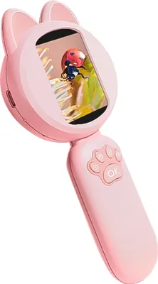 Zdjęcie produktu dla Ręczna lupa cyfrowa dla dzieci, 2,0-calowy ekran IPS, 4-krotny zoom cyfrowy, ręczne ustawianie ostrości, 16 MP, wbudowana pamięć, akumulator, oświetlenie LED dla dzieci w wieku od 3 lat