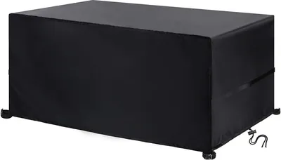 Produktbild von Schutzhülle Gartenmöbel Winterfest Wasserdicht 420D Oxford Gewebe Abdeckplane Gartenmöbel für Gartentische Terrassenmöbel Outdoor-Tisch Rechteckig Schwarz 180 x120 x74cm
