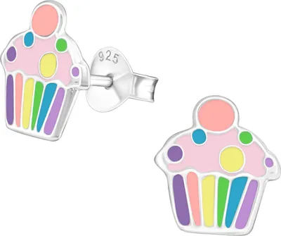 Produktbild von Ohrringe Ohrstecker 925 Sterling Silber mit Cupcake