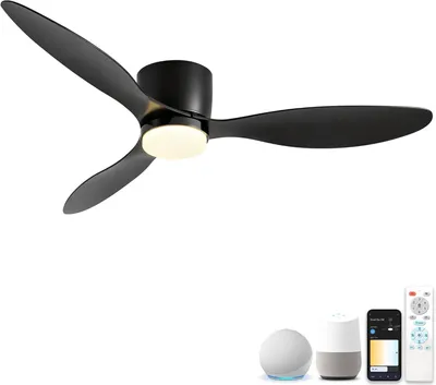 Produktbild von Deckenventilator, Durchmesser 106 cm, mit Licht und Fernbedienung, reversibler DC-Motor, leise, 6 Geschwindigkeitsstufen, 3 Farbtemperaturen, LED-Deckenleuchte für Schlafzimmer und