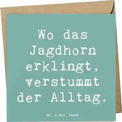 Produktbild von Mr. & Mrs. Panda Grußkarte Spruch Jagdhorn Melodie - Meeresbrise - Geschenk, doppelkarte, Blasinstrument, Klappkarte, Tradition, musikalische, Lernen, Musik, Entspannung