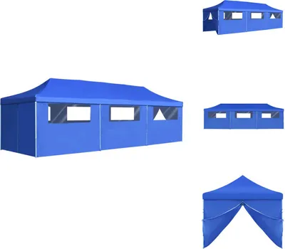 Obrázek produktu pro vidaXL Skládací párty stan pop-up s 8 bočními stěnami 3 x 9 m modrý - Pavilony a párty stany