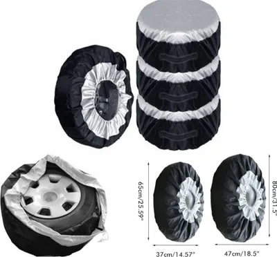 Image de Housse de protection pour pneus de voiture Sac de rangement pour pneus anti-UV et anti-vent Housse de protection pour roues