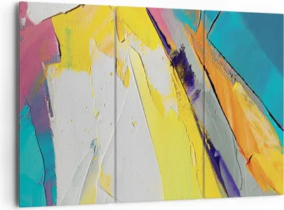 Produktbild von Bild auf Leinwand - Leinwandbild - 3 Teile - Deadlock Farben dreidimensional - 165x110cm - Wand Bild - Wanddeko - Wandbilder - Leinwanddruck - Bilder - Wanddekoration - Leinwand bilder CE165x110-4871