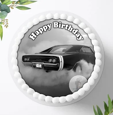Produktbild von Für die Geburtstags Torte ein Tortenaufleger, Zuckerbild mit dem Motiv: Fahrzeuge, Essbares Foto für Torten, Fondant, Ø 20cm, 0877c