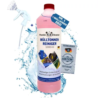 Produktbild von PandaCleaner Mülltonnen-Reiniger gegen Mülleimer Geruch - 1000ml Konzentrat - Mülleimer Deo - Mikrobiologischer Geruchsentferner - Biotonne Reiniger