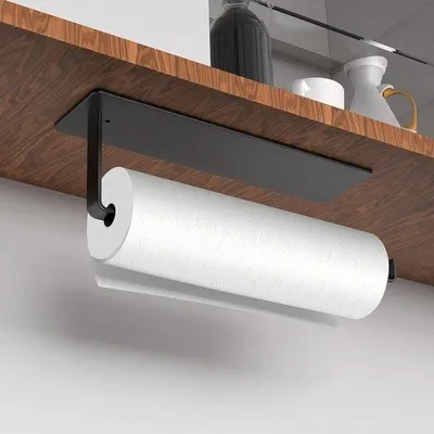Productafbeelding van Famanu houder voor keukenrolletjes - zelfklevend, zwart