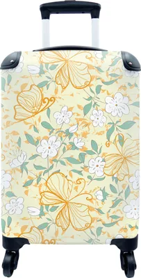 Produktbild von MuchoWow® MuchoWow® Koffer Handgepäck Trolley Rollkoffer Kleine Reisekoffer mit 4 Rollen - Blumen - Sommer - Muster - Cabin Size < 55x40x23 cm & 55x40x20 cm - Fotokoffer - Kabinenkoffer - Boardgepäck
