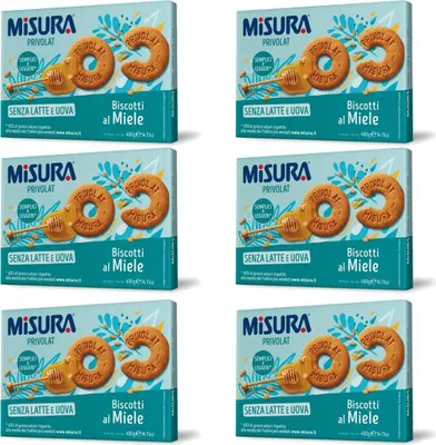 Produktbild von 6x Misura Privolat kekse mit Honig ohne Milch & Eier 400g biscuits cookies