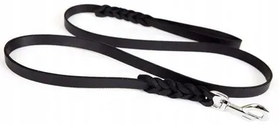 Produktbild von Dingo Lederleine gefettet geflochten 0,8x230cm Schwarz