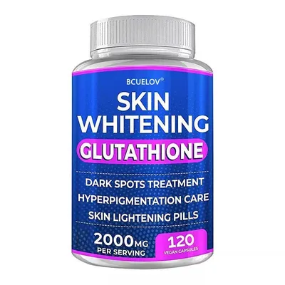 Obrázek produktu pro Glutathion pro bělení pleti 2000 mg (120 kapslí) Doplněk stravy, Obličej, Pleť, Vlasy, Nehty, Proti stárnutí