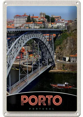 Produktbild von Blechschild Reise 20x30cm Porto Portugal Europa Brücke