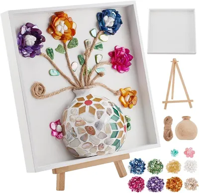 Productafbeelding van DIY mozaïek schilderij kit bloem vaas patroon mozaïek kunst en ambachtelijke kits mozaïek decoratieve benodigdheden met instructie