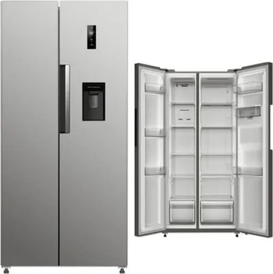 Produktbild von PKM SBS490NFWDIXJ Sde-by-Side Kühlschrank, 83 cm breit, 444 Liter, NoFrost, Wasserspender, Inox Design