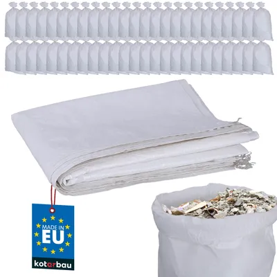 Immagine prodotto di KOTARBAU® Set di 50 sacchi in PP 60x105cm 50kg per carichi pesanti bianco