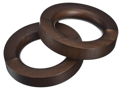 Holzringe 2er-Set, 10 cm, braun, für Schals, Gürtel, Krawatten, Kleiderbügel