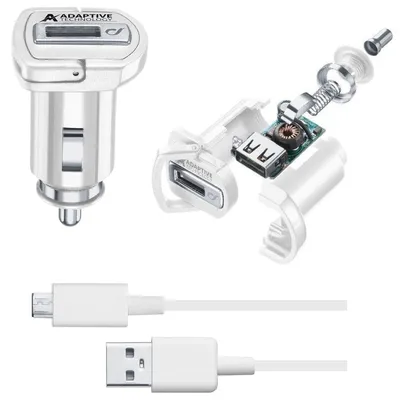 Produktbild von Cellularline Adaptive Fast Car Charger Kit 15W - Micro USB - Samsung, Auto, Zigarettenanzünder, 1 m, Weiß