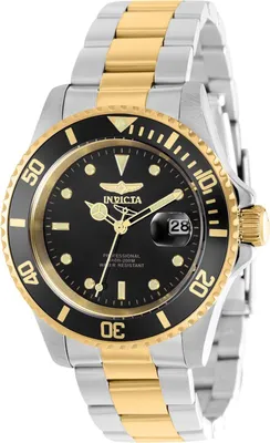 Obrázok produktu pre Invicta Pro Diver 37158 Pánske Hodinky - Quartz Hnací Mechanizmus - Nerezová Oceľ s Čiernym Ciferníkom - 40 mm