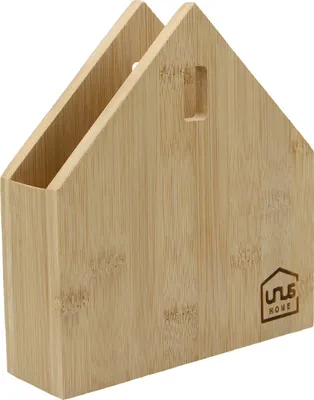 Produktbild von UNUS Serviettenhalter Serviettenständer aus Holz in Hausform klein