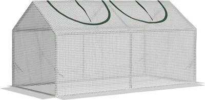 Produktbild von Foliengewächshaus Mit Fenster, Pe Treibhaus, Tomatenhaus, Frühbeet, 120X60X60 Cm, Weiß