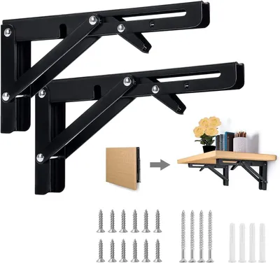 Produktbild von Wandklappkonsole Stahl, 250 mm, 2er Set, max. 50 kg, für Klapptisch