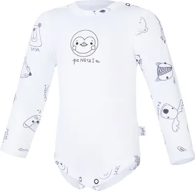 Produktbild von Baby Body Motiv DRUCK Outlast® - Weiß/Weiß Tiere, 92