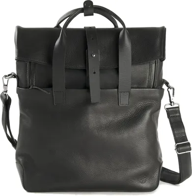 Produktbild von HAROLD'S Leder Schultertasche Laptoptasche mit Laptopfach Mount Backpack / Messengerbag Black schwarz