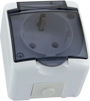 Produktbild von Aufputzsteckdose 2-fach, 3-fach  Feuchtraum IP44 16A  Aufputz Montage  EU